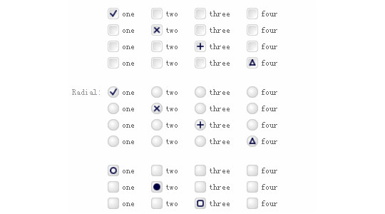 jquery 各种不同效果的自定义美化input radio checkbox 单选框和复选框美化