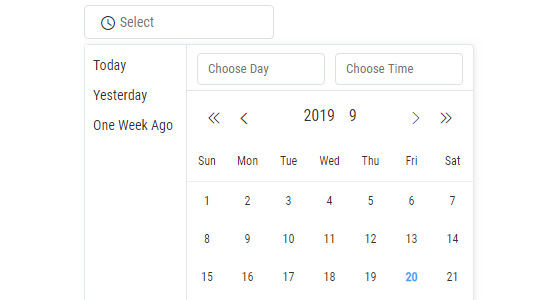 各种时间和日期选择器 可以指定具体月份或者某天等