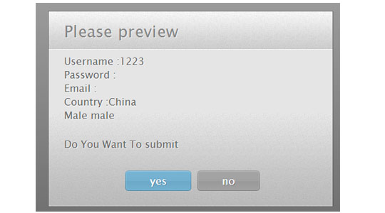 jquery 预览提交的表单