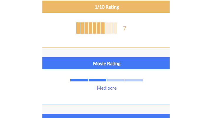 jQuery Bar Rating - 轻量级的星级评价插件，支持数字，select等不同外观
